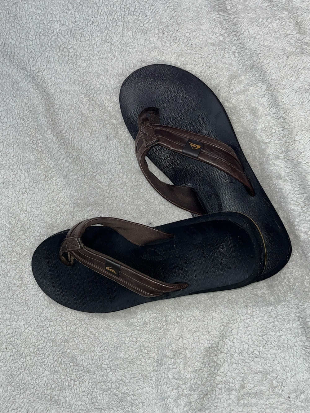 Women’s Black Footbed Sandals with Brown Straps